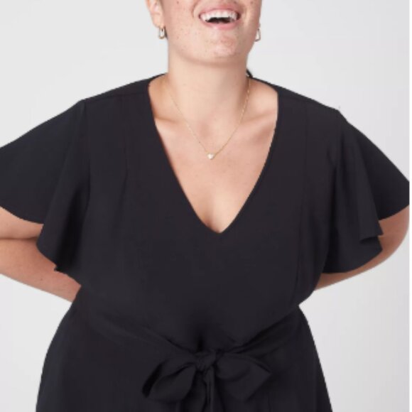 BLACK Lane Bryant Black Lena High Low Scuba Dress - 26 EUC BLACK - Picture 2 of 14